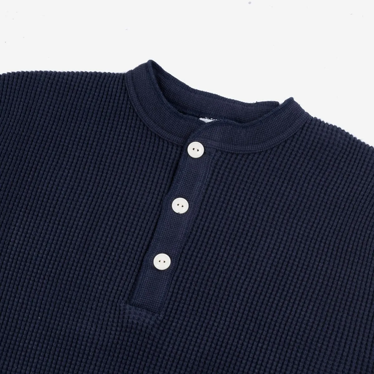 IHTL-1213-NAV Waffle Knit Long Sleeve Thermal Henley Navy sold by Brooklyn Clothing Co. product image thumbnail 2
