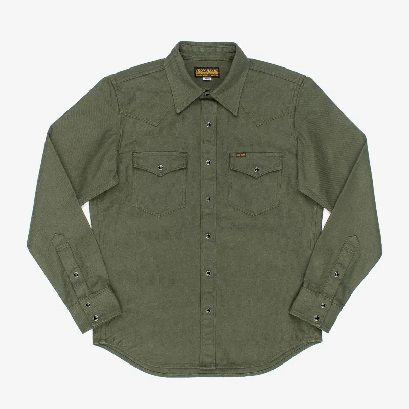 IHSH-235-OLV Military Serge Western Shirt Olive Drab Green sold by Brooklyn Clothing Co.