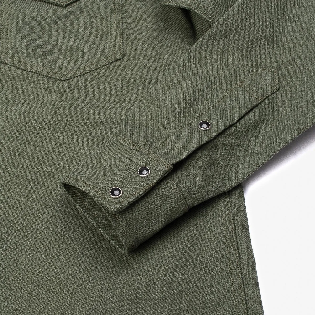 IHSH-235-OLV Military Serge Western Shirt Olive Drab Green sold by Brooklyn Clothing Co. product image thumbnail 4