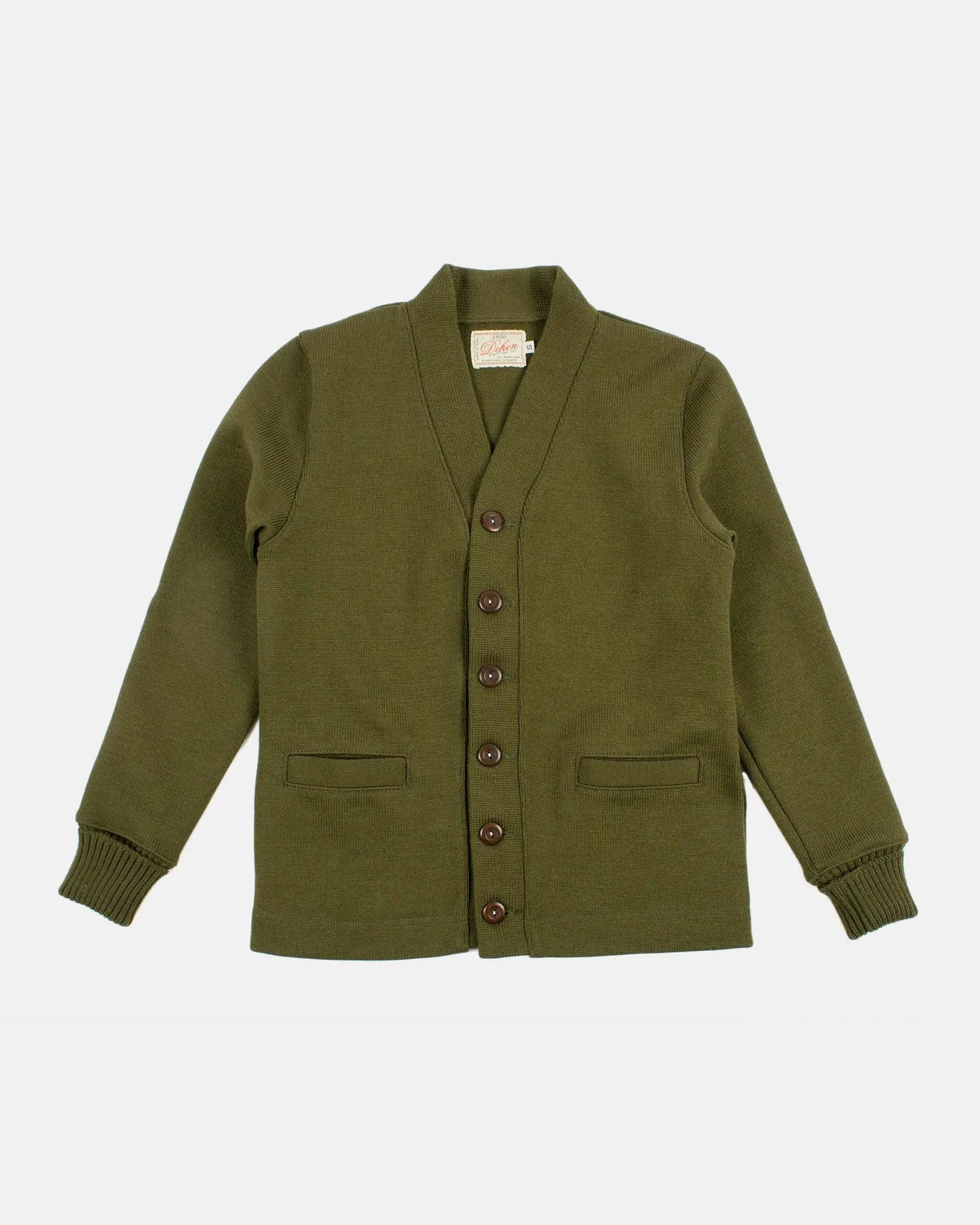 Classic Cardigan Sweater Loden Green sold by Brooklyn Clothing Co.