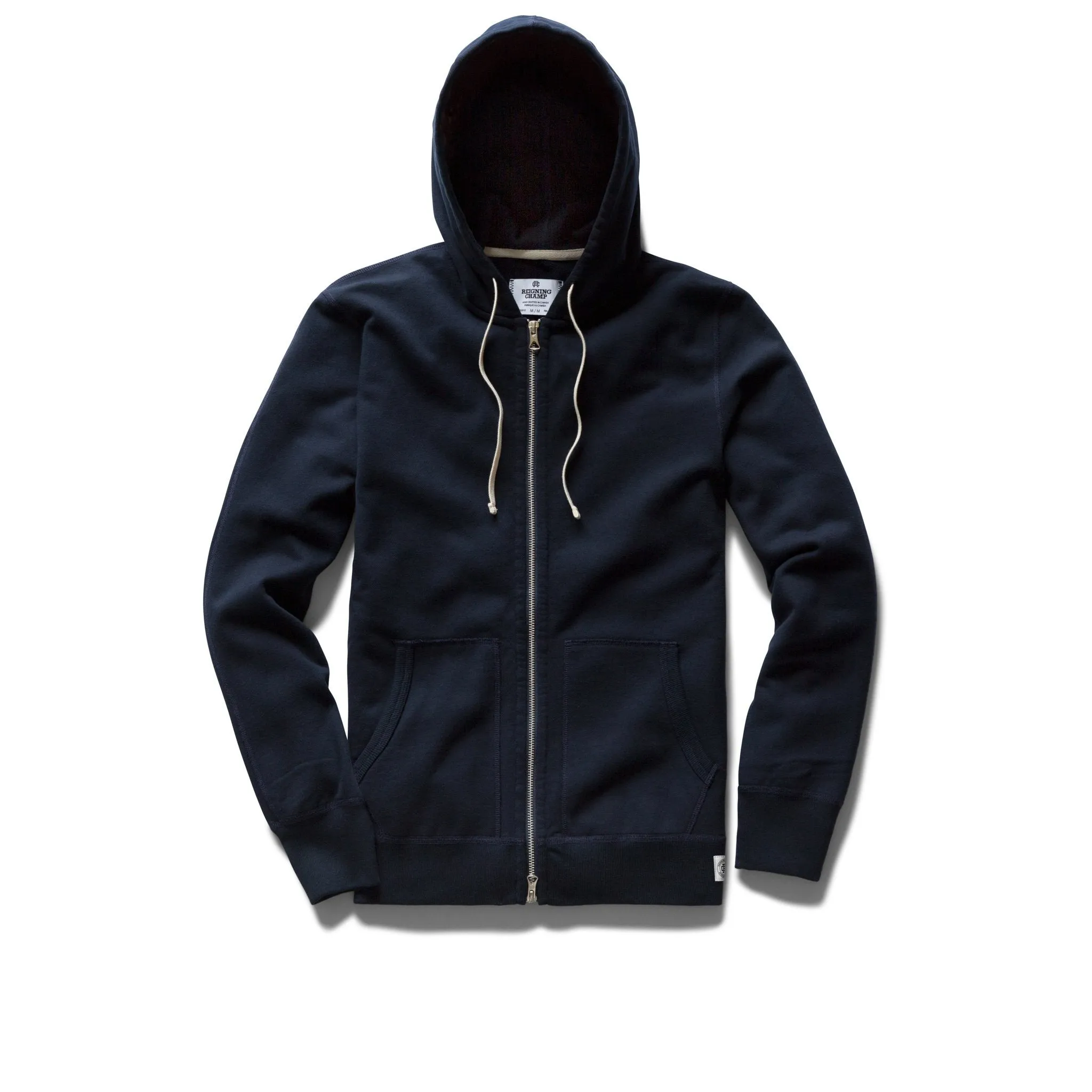 Midweight Terry Zip Hoodie Navy sold by Brooklyn Clothing Co.