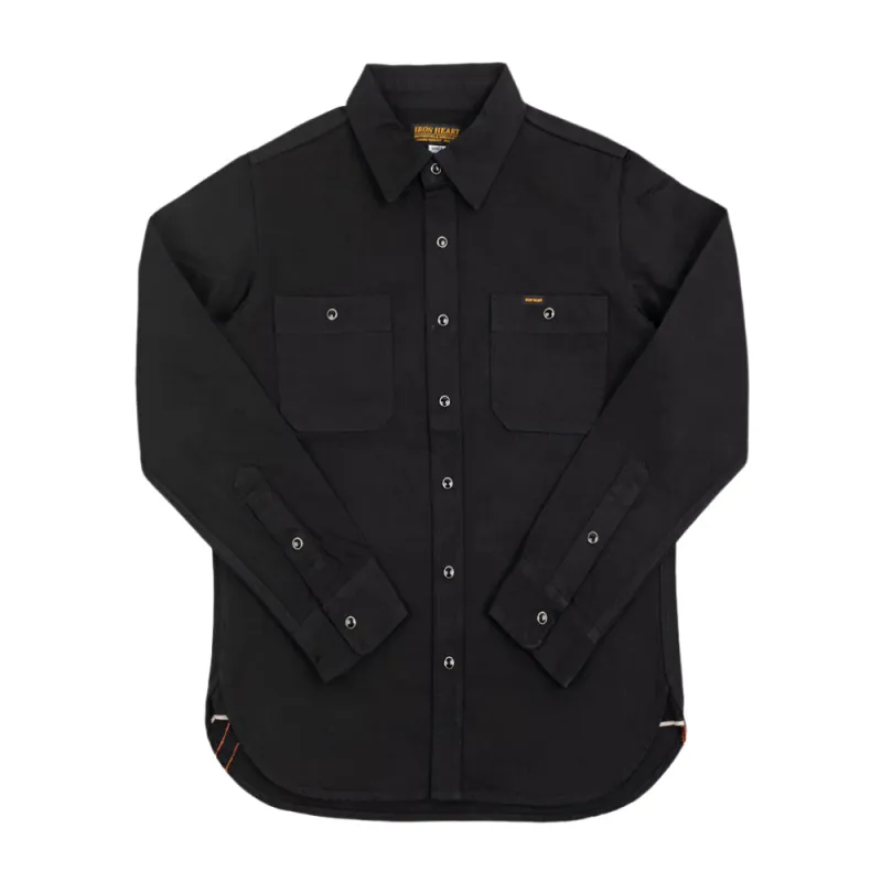 IHSH-338-BLK 12oz Selvedge Denim Work Shirt With Snaps - Black sold by Brooklyn Clothing Co.