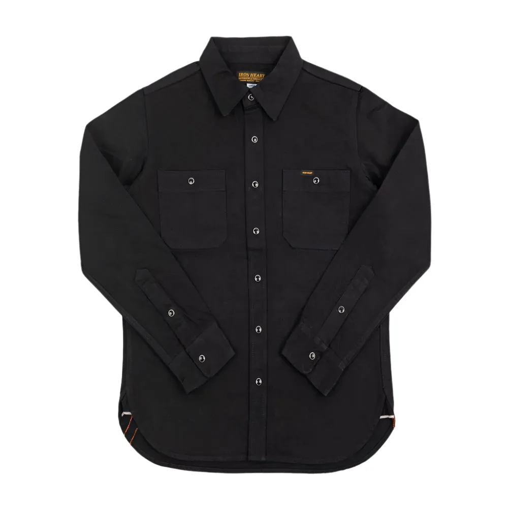 IHSH-338-BLK 12oz Selvedge Denim Work Shirt With Snaps - Black sold by Brooklyn Clothing Co.