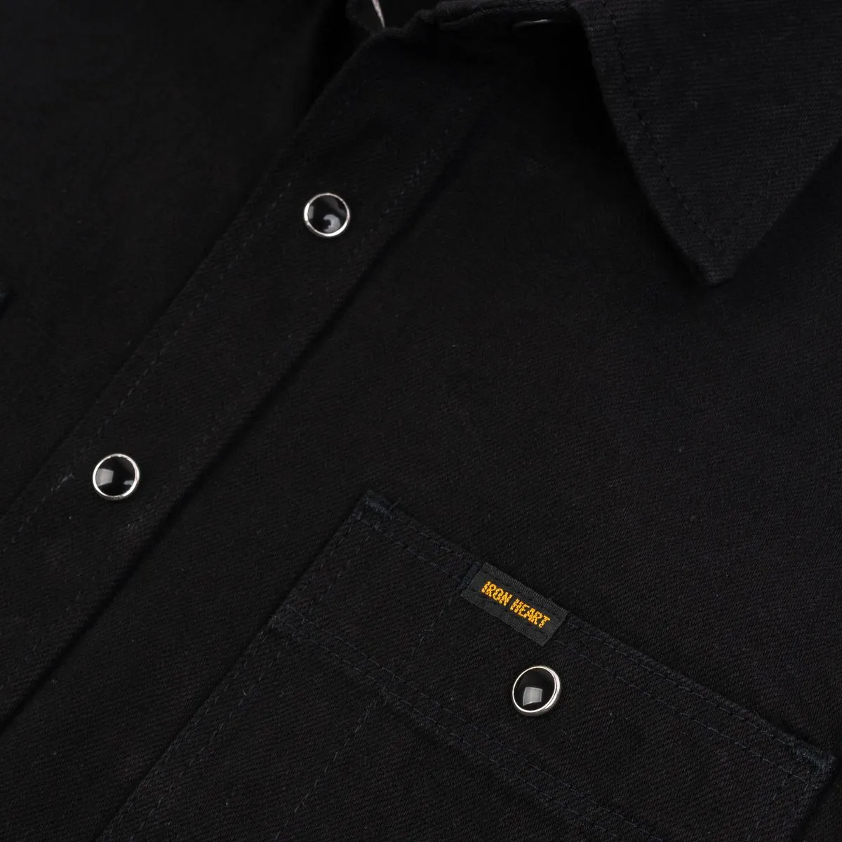 IHSH-338-BLK 12oz Selvedge Denim Work Shirt With Snaps - Black sold by Brooklyn Clothing Co. product image thumbnail 2