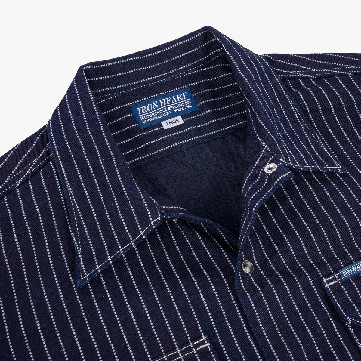 IHSH-416-IND 10oz Wabash Short Sleeved Mechanic Shirt Indigo sold by Brooklyn Clothing Co. product image thumbnail 5