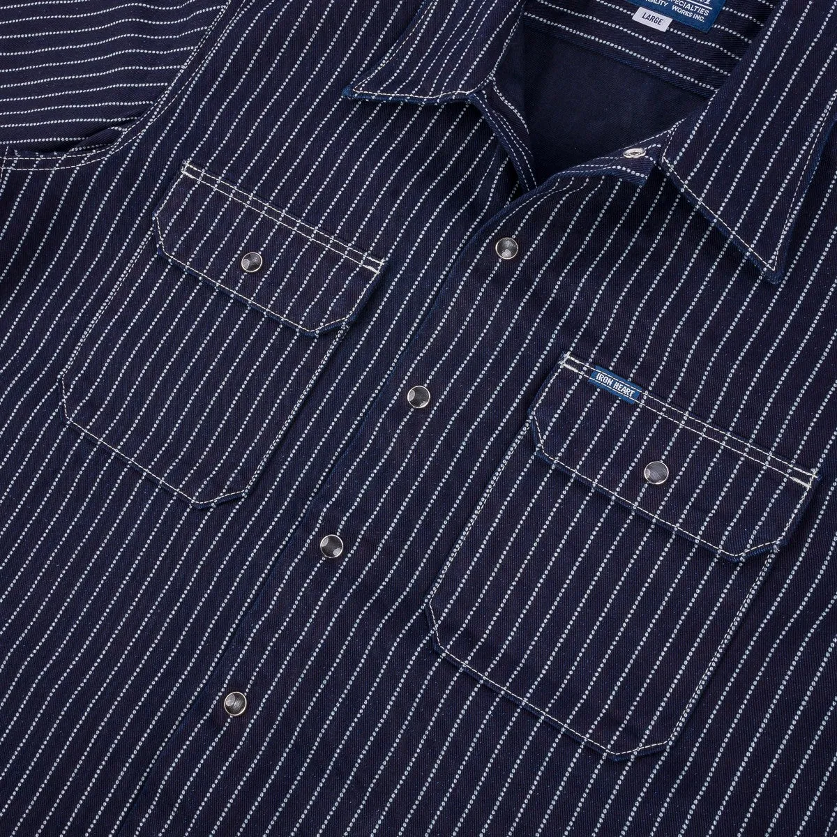 IHSH-416-IND 10oz Wabash Short Sleeved Mechanic Shirt Indigo sold by Brooklyn Clothing Co. product image thumbnail 4