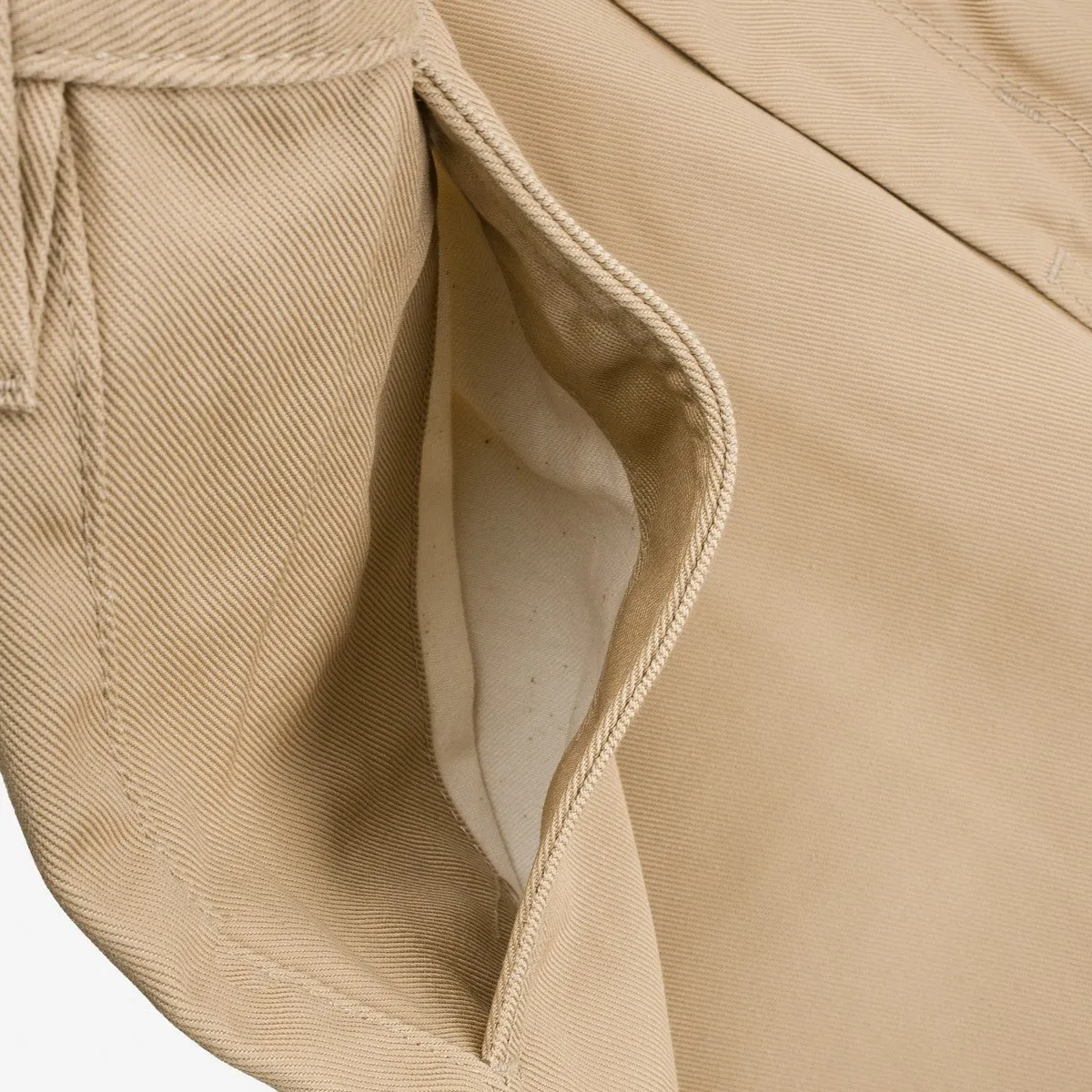 IH-721-KHA 9oz Mercerised Selvedge Cotton Slim Tapered Chinos Khaki sold by Brooklyn Clothing Co. product image thumbnail 4