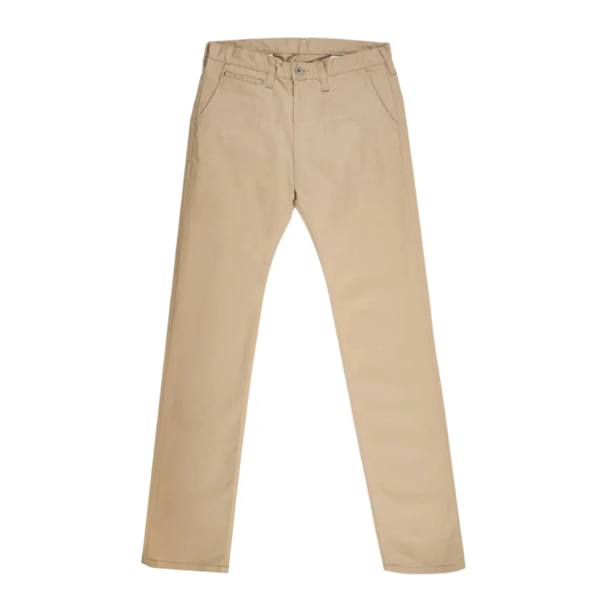 IH-721-KHA 9oz Mercerised Selvedge Cotton Slim Tapered Chinos Khaki sold by Brooklyn Clothing Co.