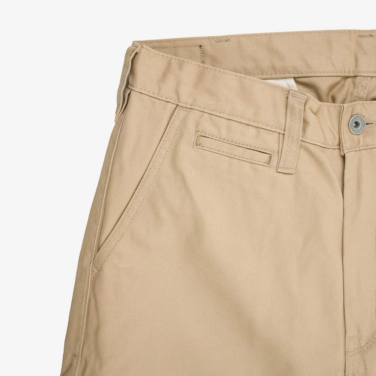 IH-721-KHA 9oz Mercerised Selvedge Cotton Slim Tapered Chinos Khaki sold by Brooklyn Clothing Co. product image thumbnail 2