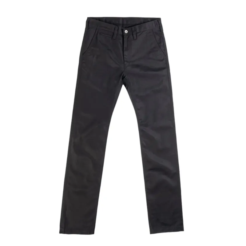IH-721-BLK 9oz Mercerised Selvedge Cotton Slim Tapered Chinos Black sold by Brooklyn Clothing Co.