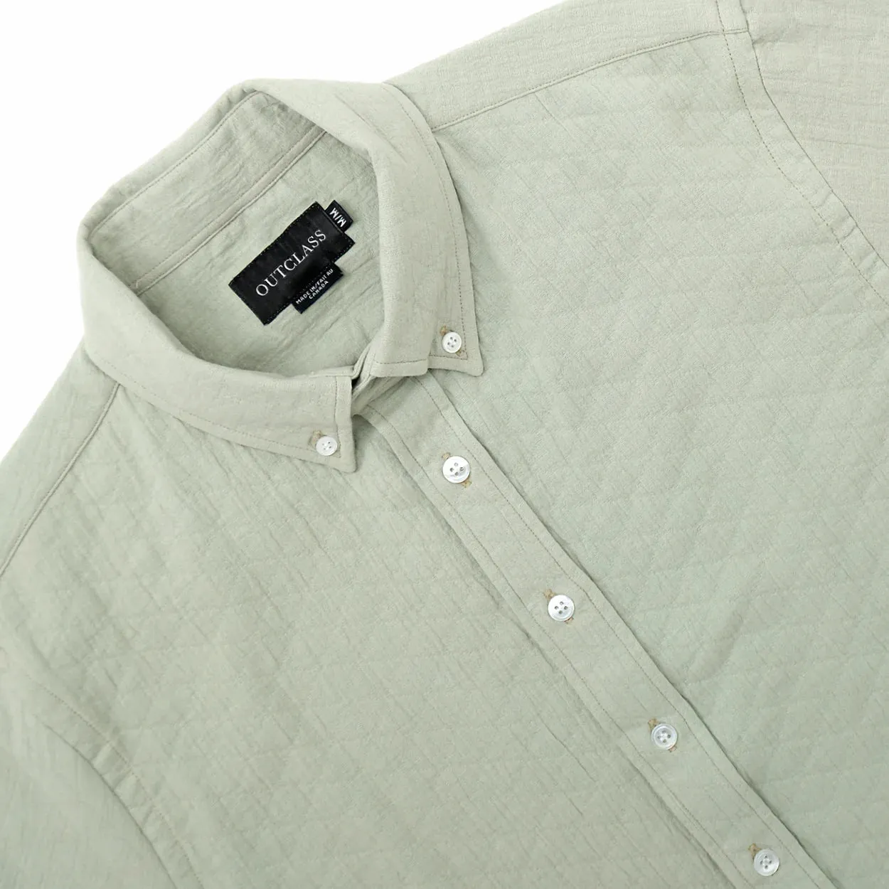 Mint Quilted Short Sleeve Classic Shirt sold by Brooklyn Clothing Co. product image thumbnail 2