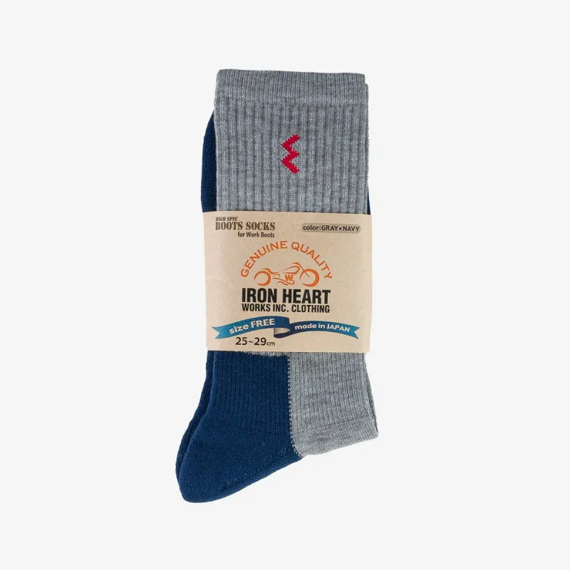 Iron Heart Work Socks Navy sold by Brooklyn Clothing Co.