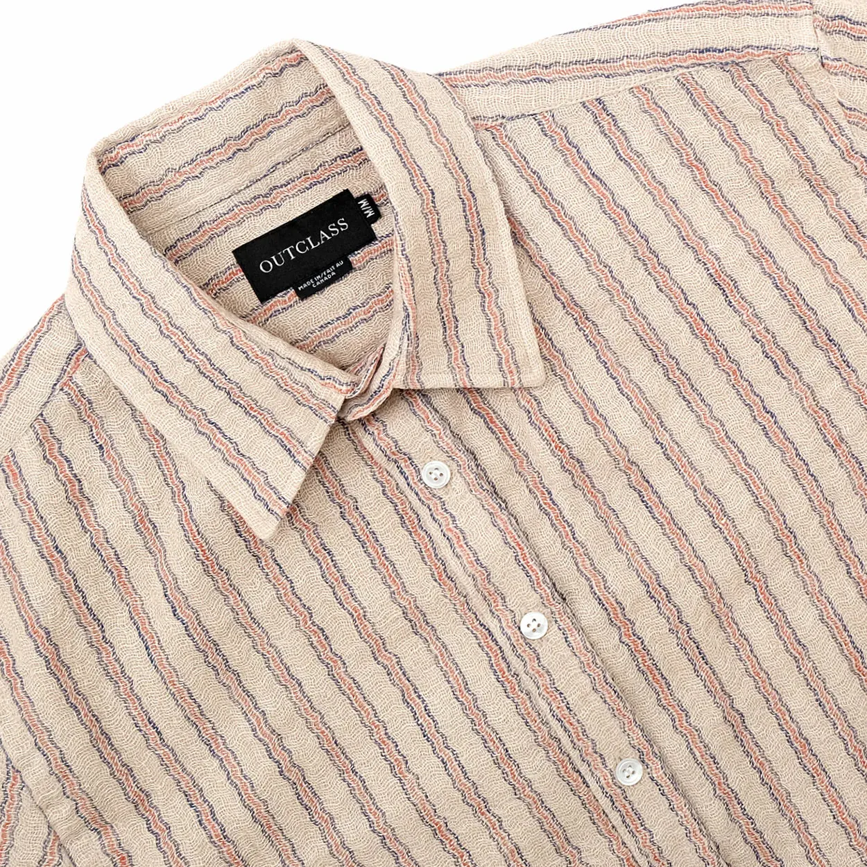 Linen Gauze Wiggly Stripe Short Sleeve Easy Shirt sold by Brooklyn Clothing Co. product image thumbnail 2
