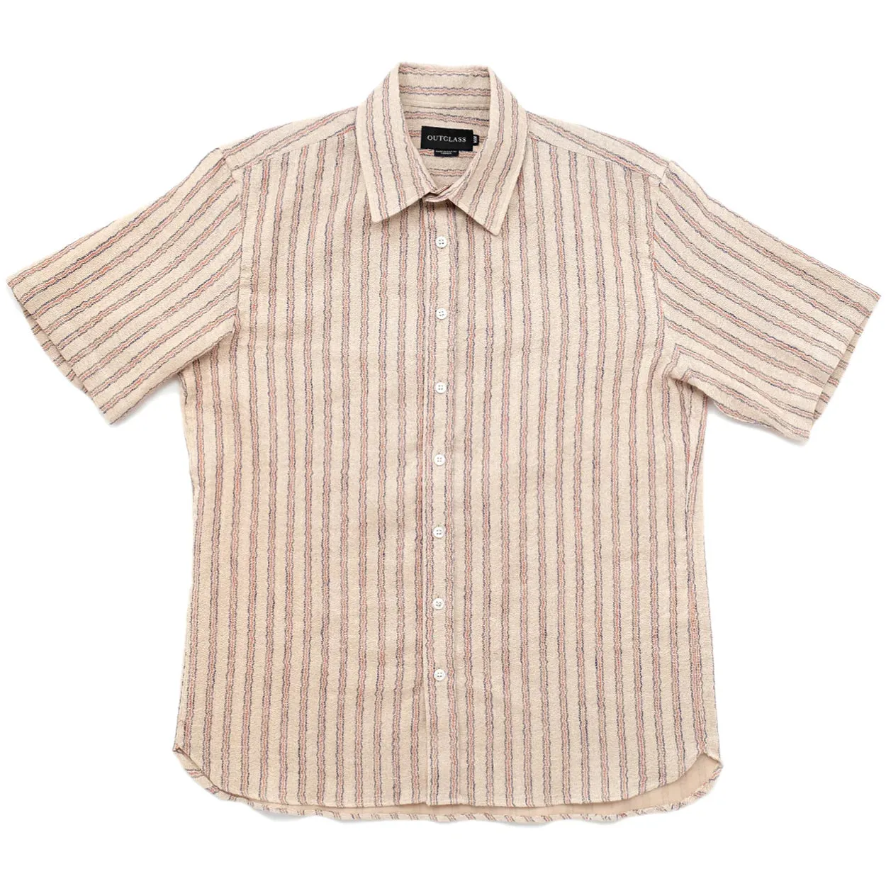 Linen Gauze Wiggly Stripe Short Sleeve Easy Shirt sold by Brooklyn Clothing Co.