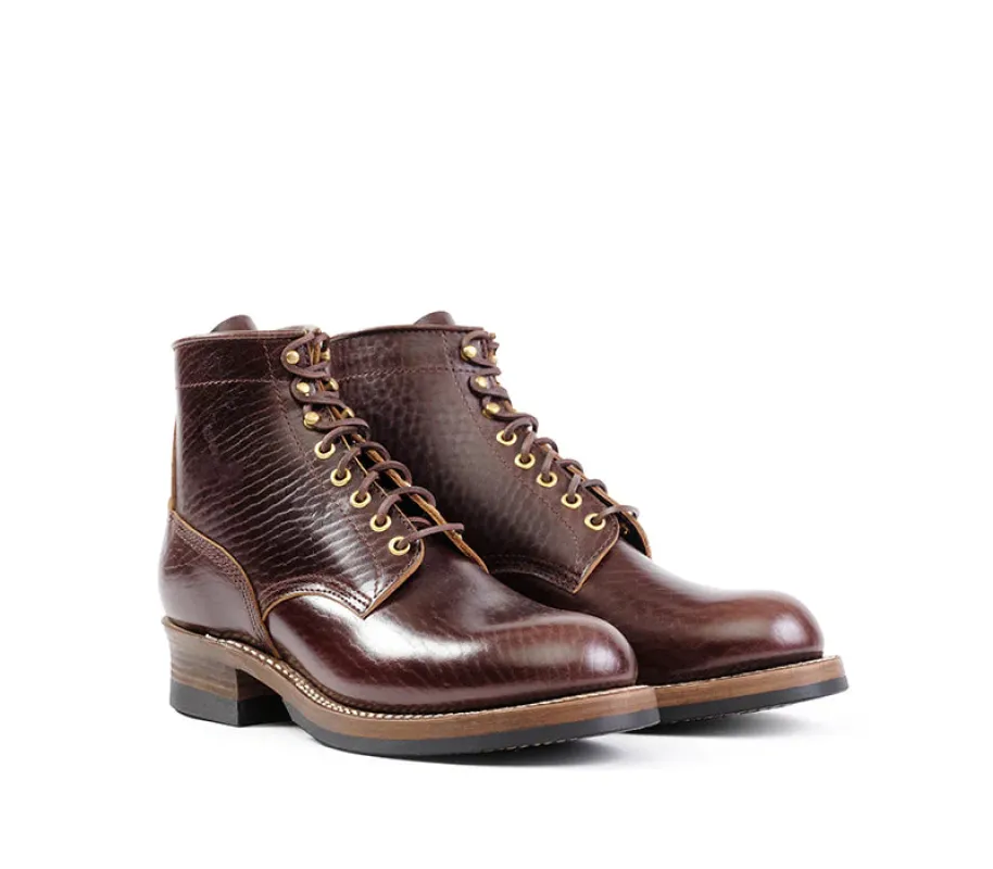 LK-032 Steel Gang Boots Shinki Hikaku Horsebutt Dark Brown sold by Brooklyn Clothing Co.