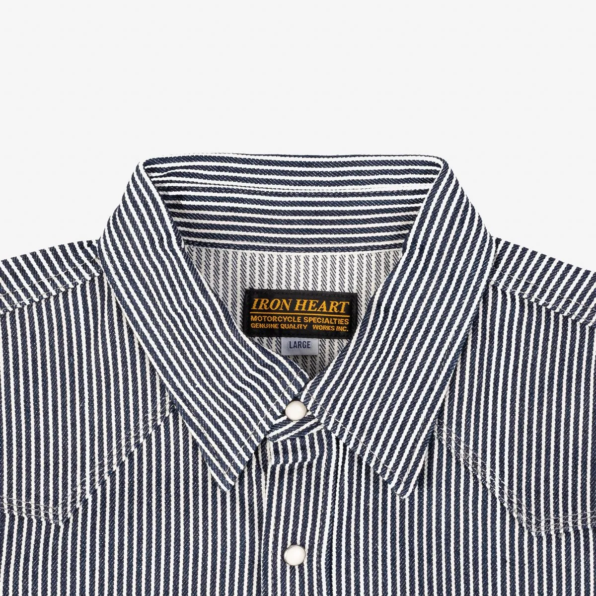 IHSH-07-IND 12oz Hickory Stripe Western Shirt Indigo sold by Brooklyn Clothing Co. product image thumbnail 5