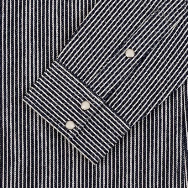 IHSH-07-IND 12oz Hickory Stripe Western Shirt Indigo sold by Brooklyn Clothing Co. product image thumbnail 3