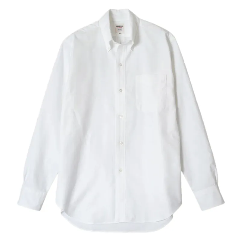 Kamakura Shirt Ametora Button-Down Selvedge Oxford Shirt White sold by Brooklyn Clothing Co.