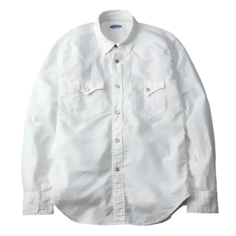 FN-SCW-003L 5oz Western Chambray Shirt White sold by Brooklyn Clothing Co.