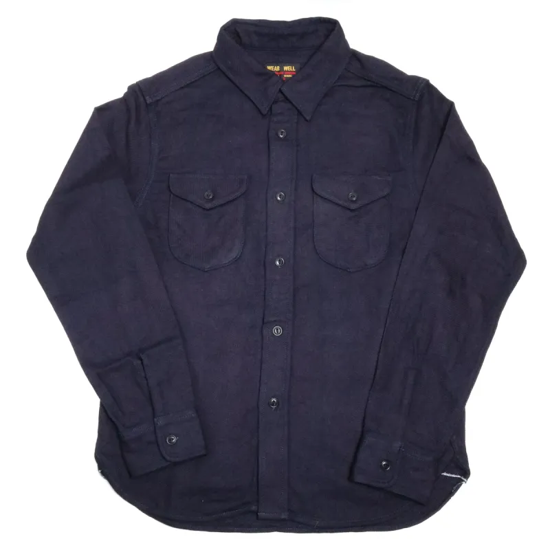 Heavy Flannel Shirt Solid Indigo sold by Brooklyn Clothing Co.
