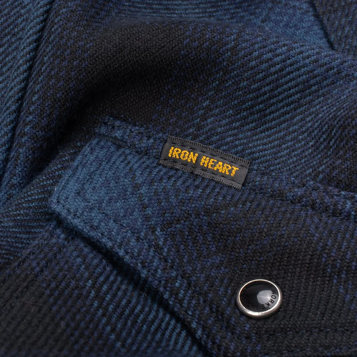 IHSH-264-NAV Ultra Heavy Flannel Ombre Check Western Shirt sold by Brooklyn Clothing Co. product image thumbnail 3