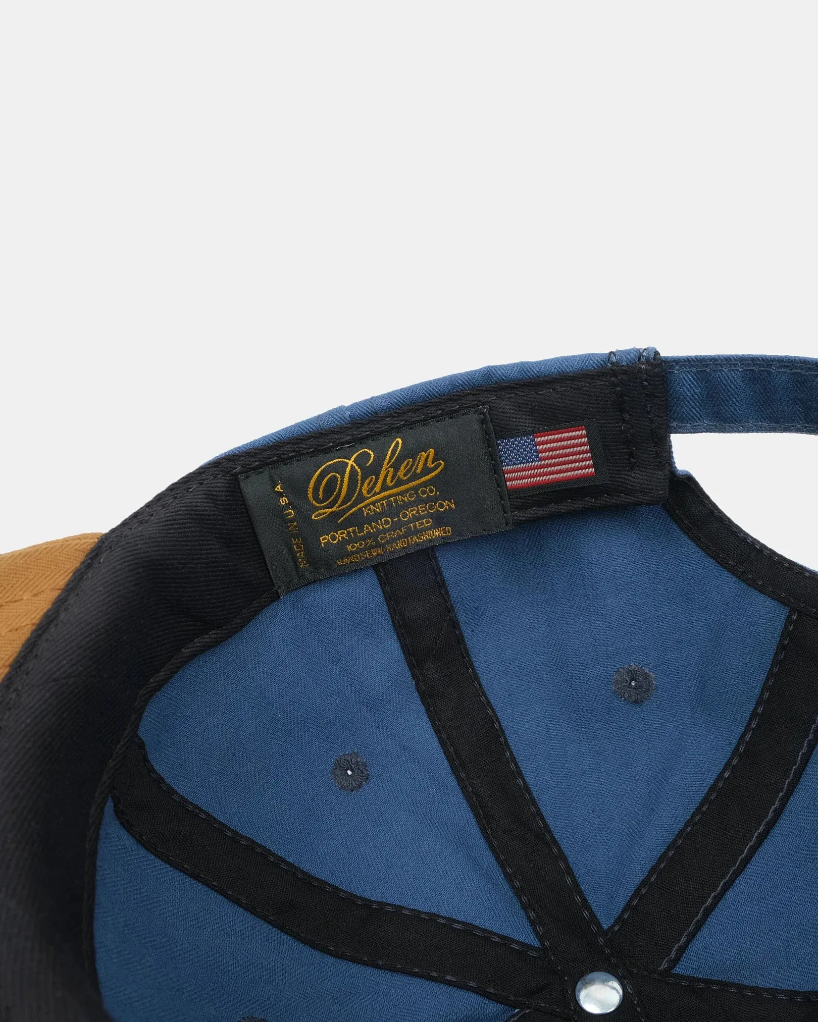 Unstructured Baseball Hat Mock Blue/Nicotine Dry Waxed Canvas sold by Brooklyn Clothing Co. product image thumbnail 4
