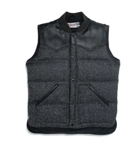 Black Marl Wool Down Vest Black sold by Brooklyn Clothing Co.