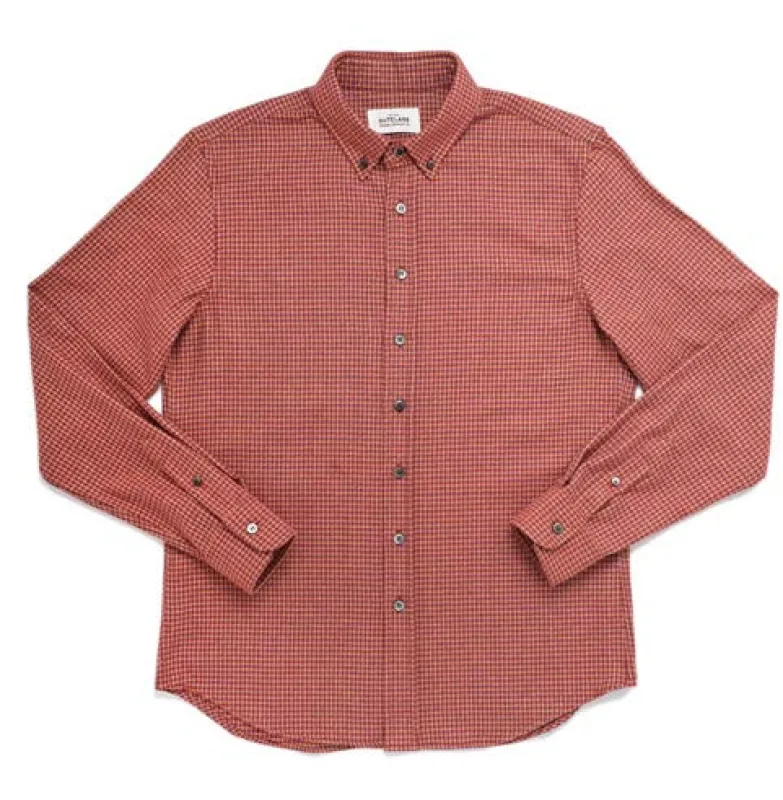 Sunset Micro Plaid Flannel Classic Shirt sold by Brooklyn Clothing Co.