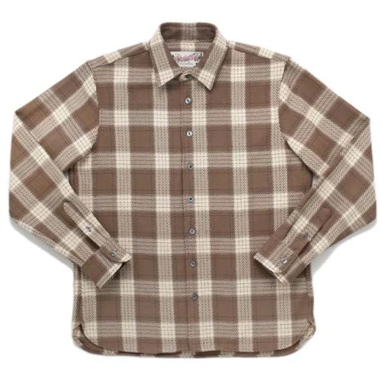 Taupe Check Easy Shirt sold by Brooklyn Clothing Co.