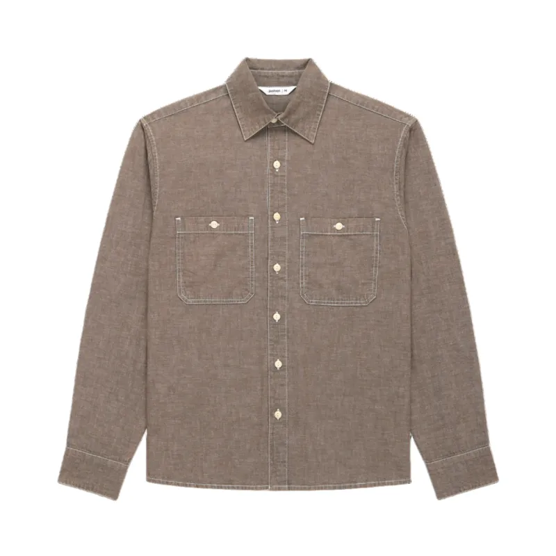 Utility Shirt Brown Chambray sold by Brooklyn Clothing Co.