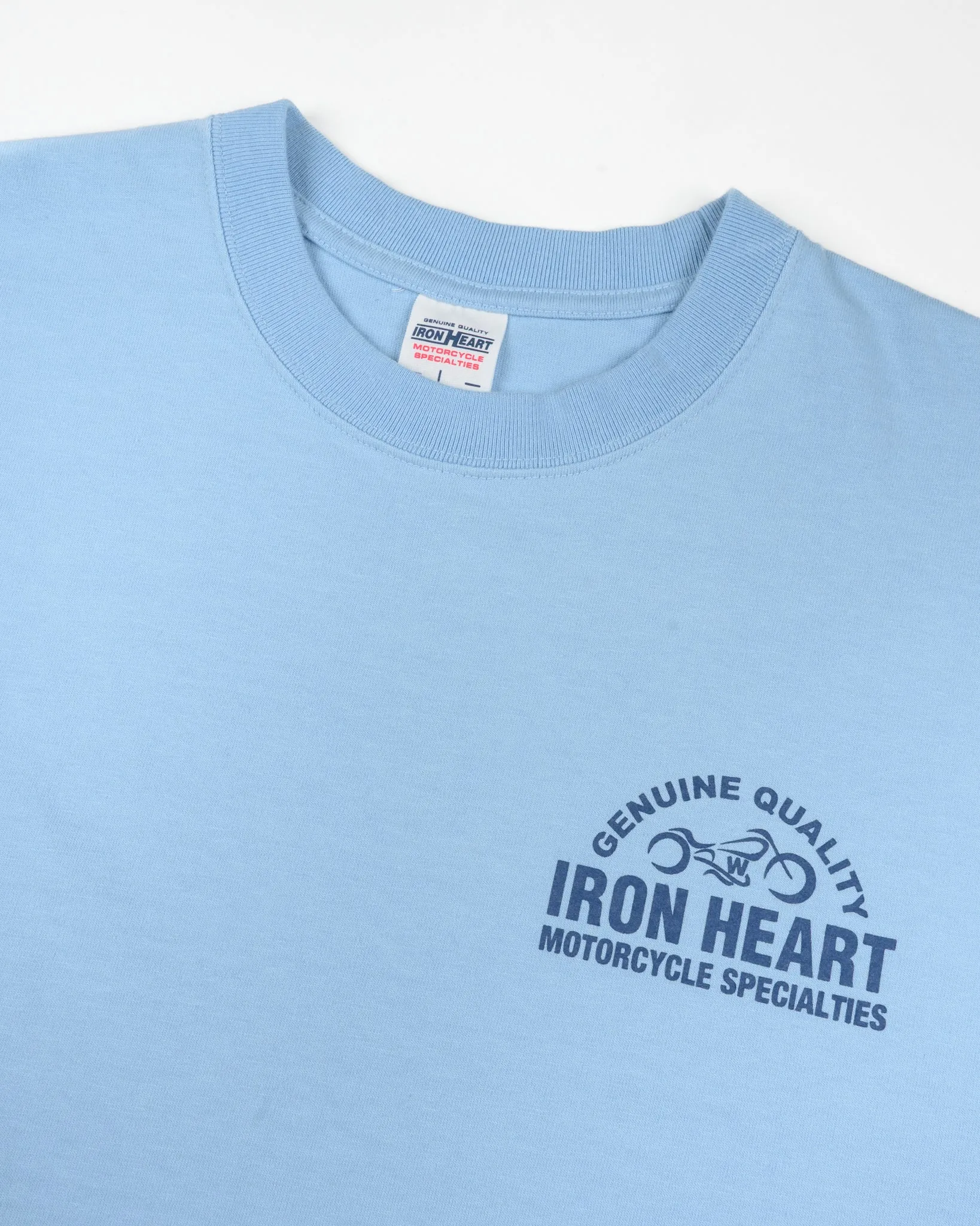 IHT-2504-SAX 7.5oz Printed Loopwheel Crew Neck T-Shirt Sax Blue sold by Brooklyn Clothing Co. product image thumbnail 2