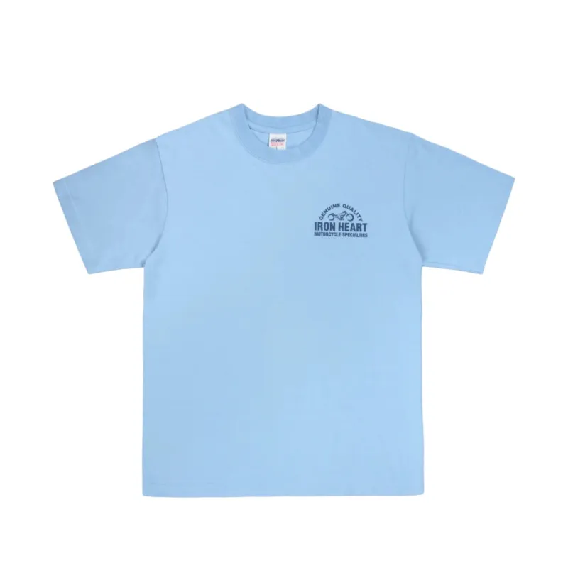 IHT-2504-SAX 7.5oz Printed Loopwheel Crew Neck T-Shirt Sax Blue sold by Brooklyn Clothing Co.