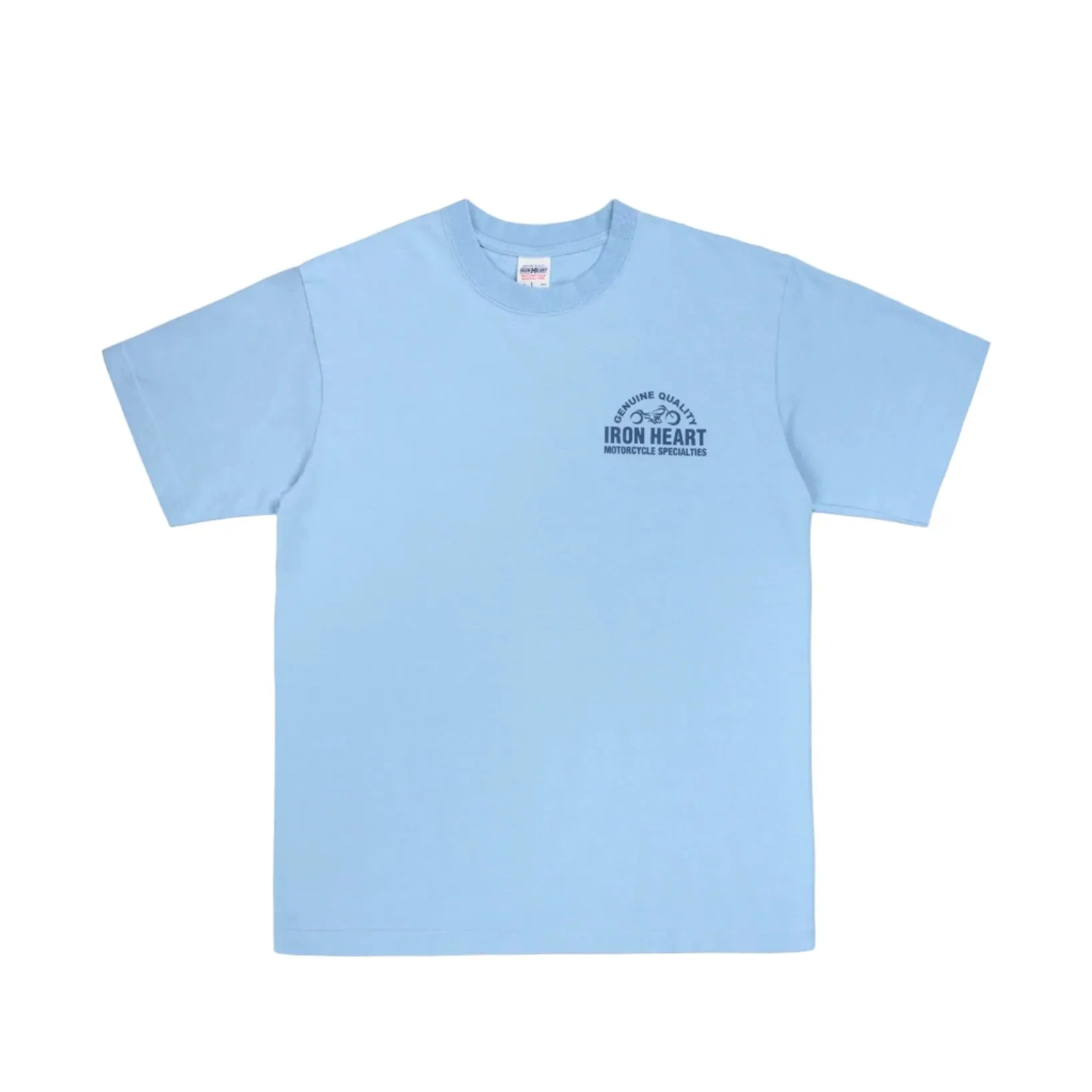 IHT-2504-SAX 7.5oz Printed Loopwheel Crew Neck T-Shirt Sax Blue sold by Brooklyn Clothing Co.