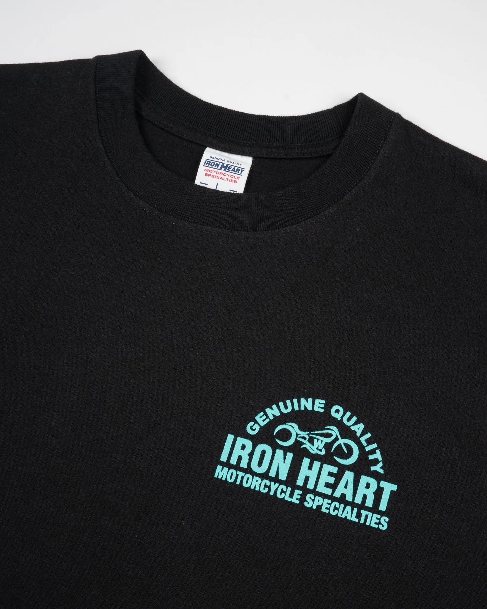 IHT-2504-BLK 7.5oz Printed Loopwheel Crew Neck T-Shirt Black sold by Brooklyn Clothing Co. product image thumbnail 2