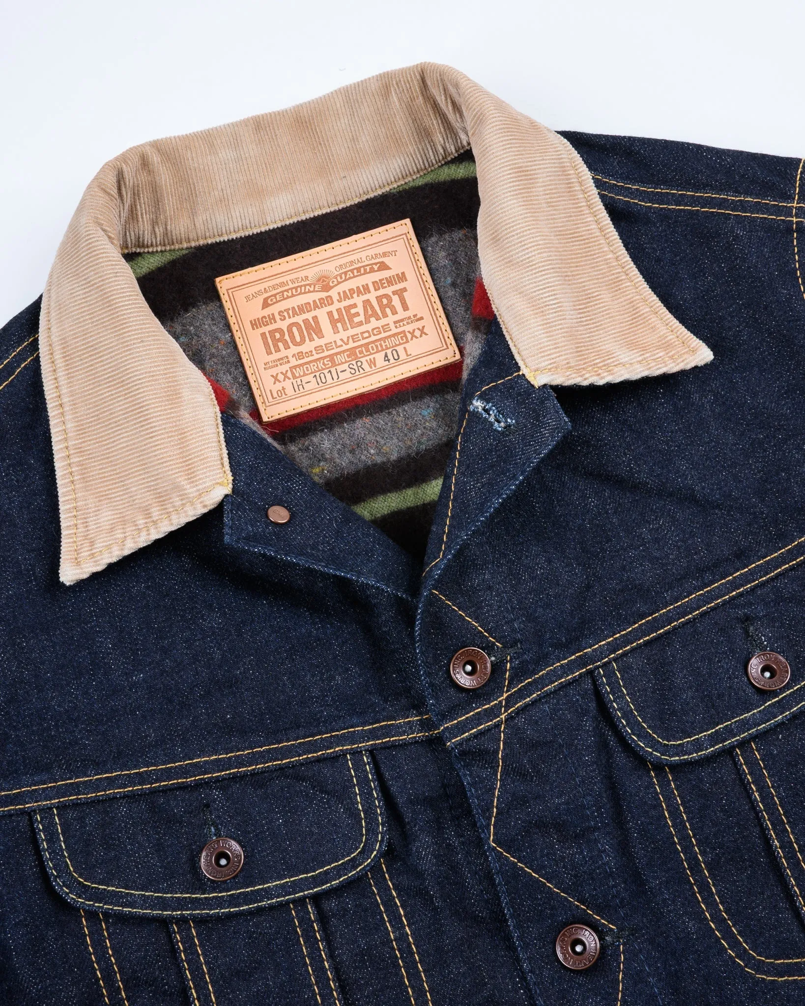 IH-101J-SR 18oz Selvedge Denim Storm Rider Indigo Jacket sold by Brooklyn Clothing Co. product image thumbnail 3