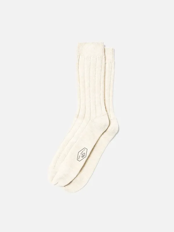 Men's Broad Rib Socks Ecru sold by Brooklyn Clothing Co.