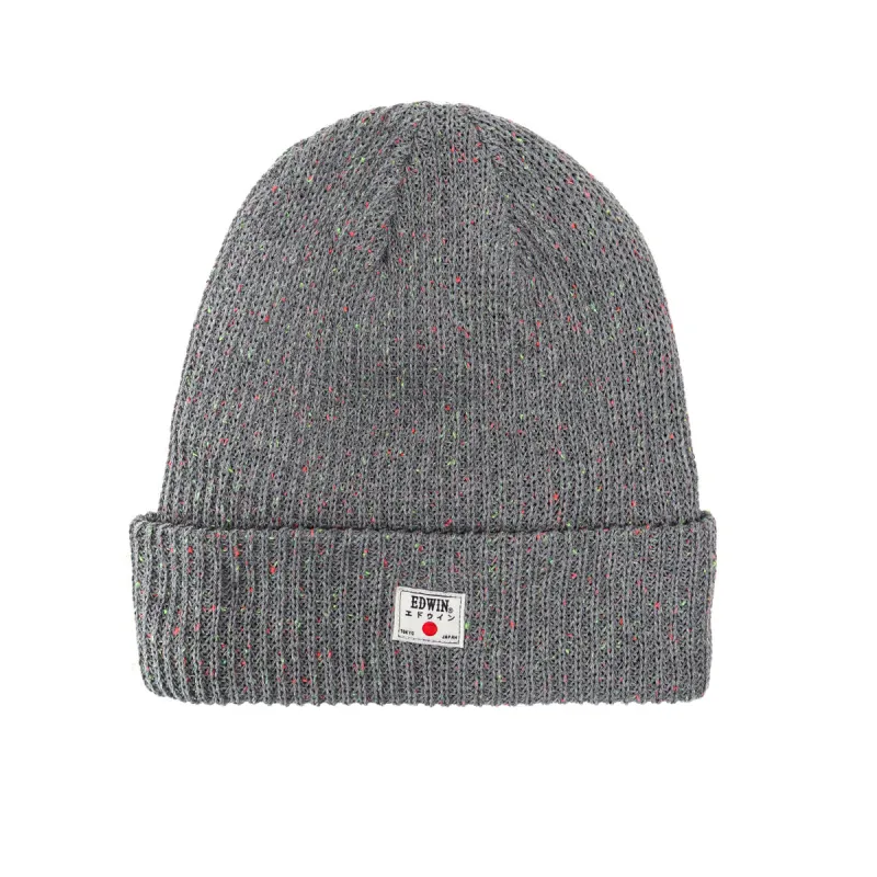 Shaker Cotton Knit Beanie Grey Neon made by Brooklyn Clothing Co.