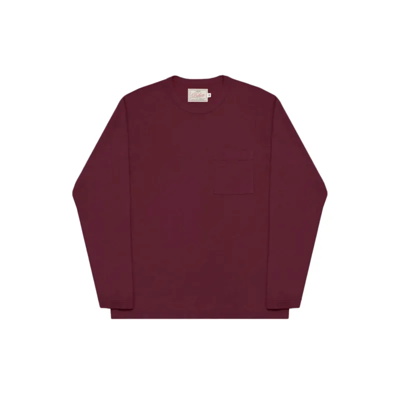 Heavy Duty Long Sleeve Pocket Tee Burgundy sold by Brooklyn Clothing Co.