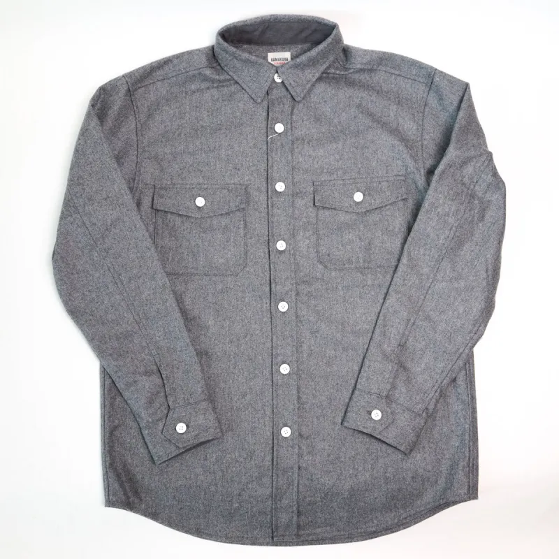 Wool Flannel CPO Shirt Grey sold by Brooklyn Clothing Co.