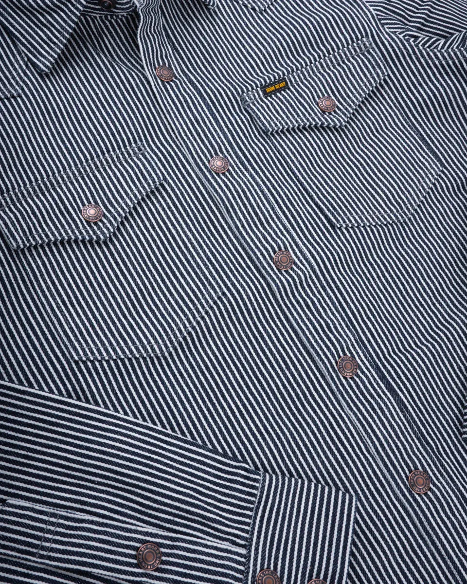 IHSH-421-IND 12oz Hickory Stripe CPO Shirt Indigo sold by Brooklyn Clothing Co. product image thumbnail 3