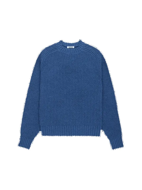 Cotton Crewneck Sweater Lapis Boucle sold by Brooklyn Clothing Co.
