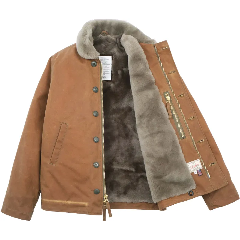 N-1 Deck Jacket Hardtack Waxed Canvas/Grey Mouton sold by Brooklyn Clothing Co.