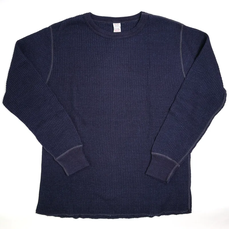 Big Waffle Crewneck Thermal Indigo sold by Brooklyn Clothing Co.