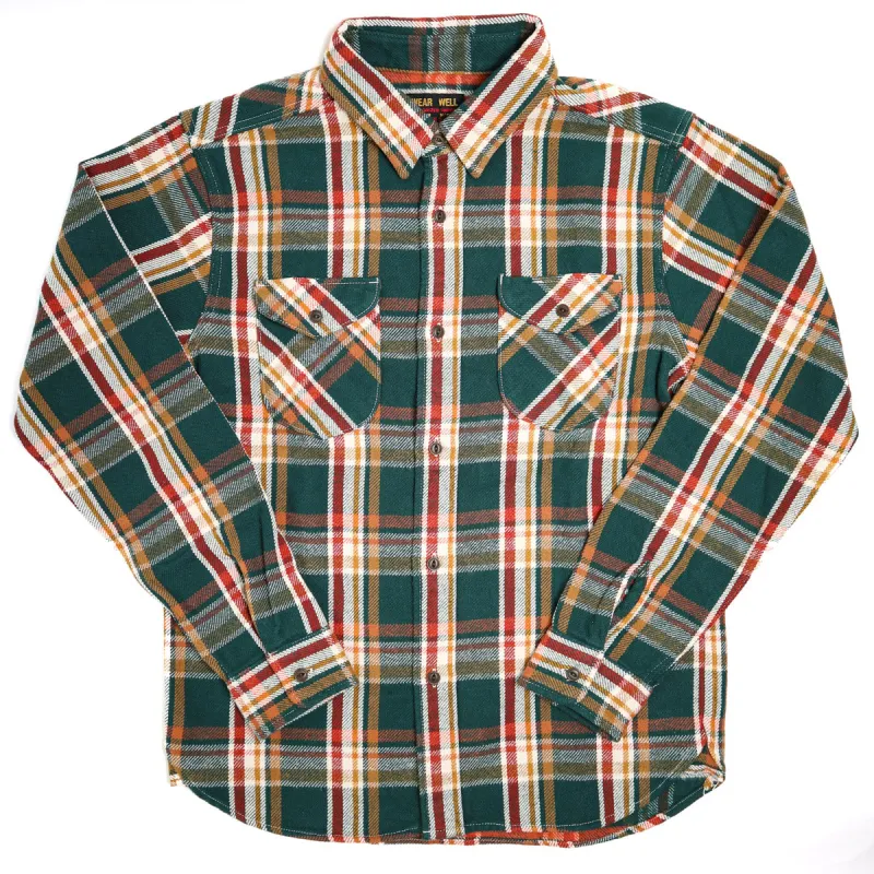 502553 Heavy Flannel Shirt Green sold by Brooklyn Clothing Co.