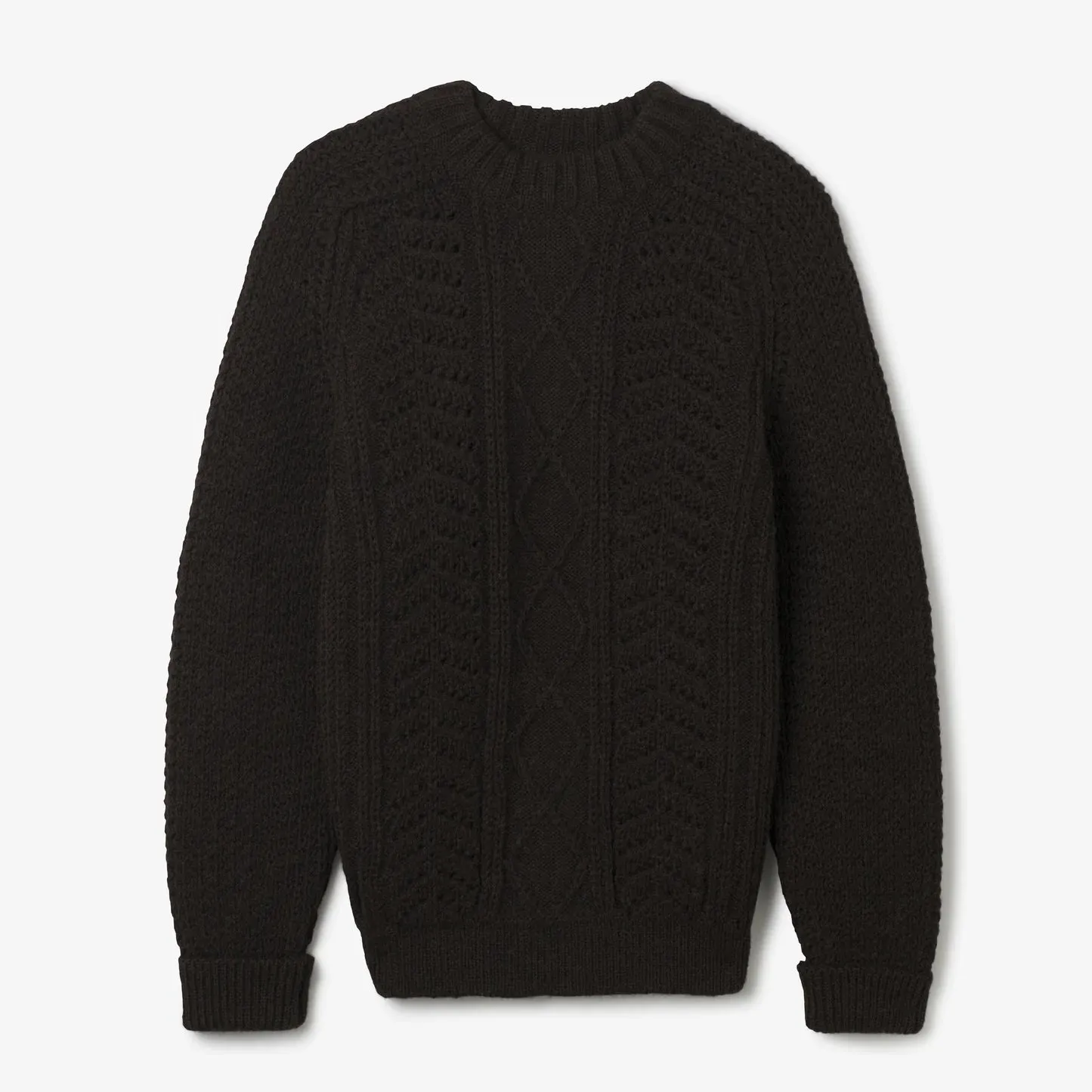 Hand Knit Wool Fisherman Sweater Brown sold by Brooklyn Clothing Co.