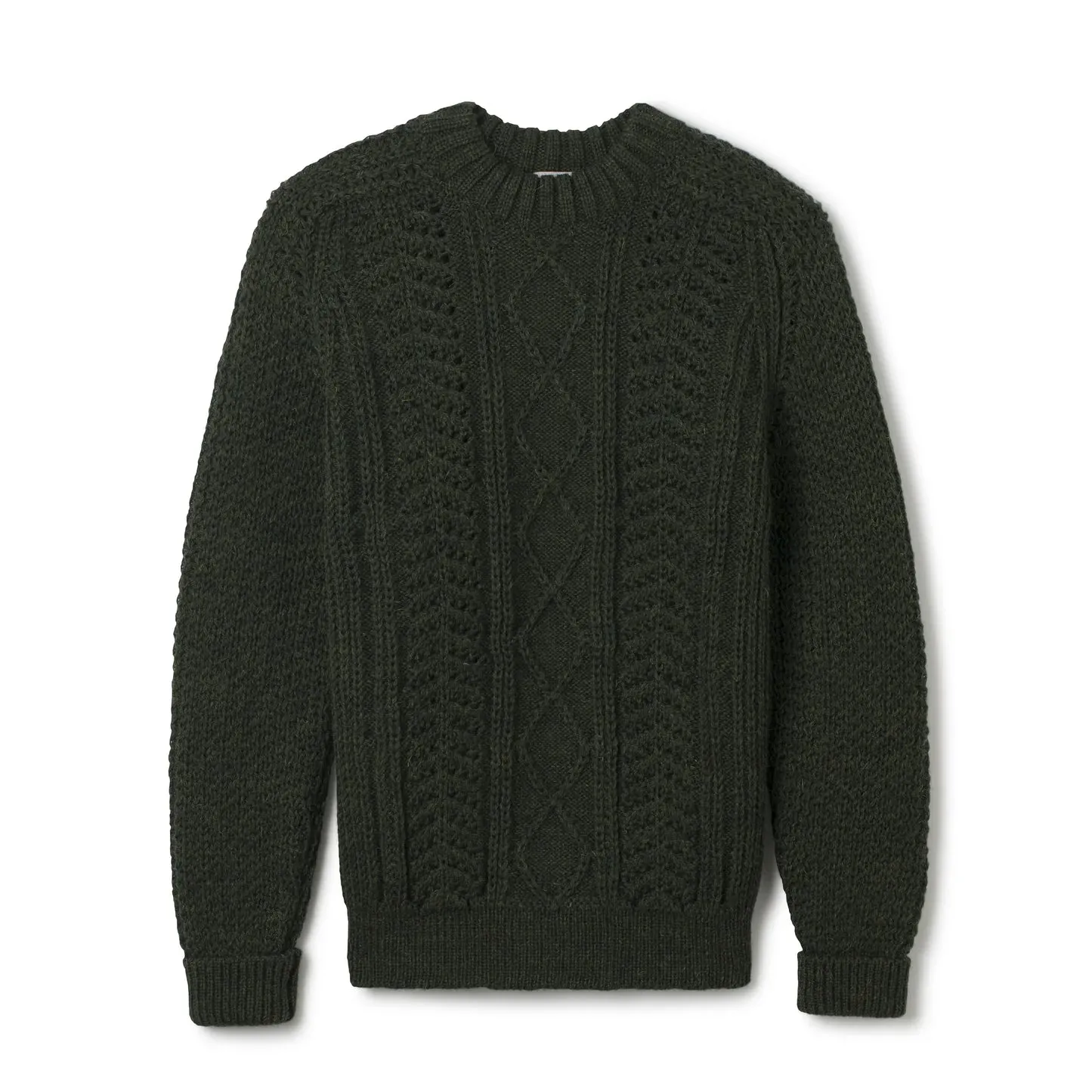 Hand Knit Wool Classic Sweater Forest Green sold by Brooklyn Clothing Co.