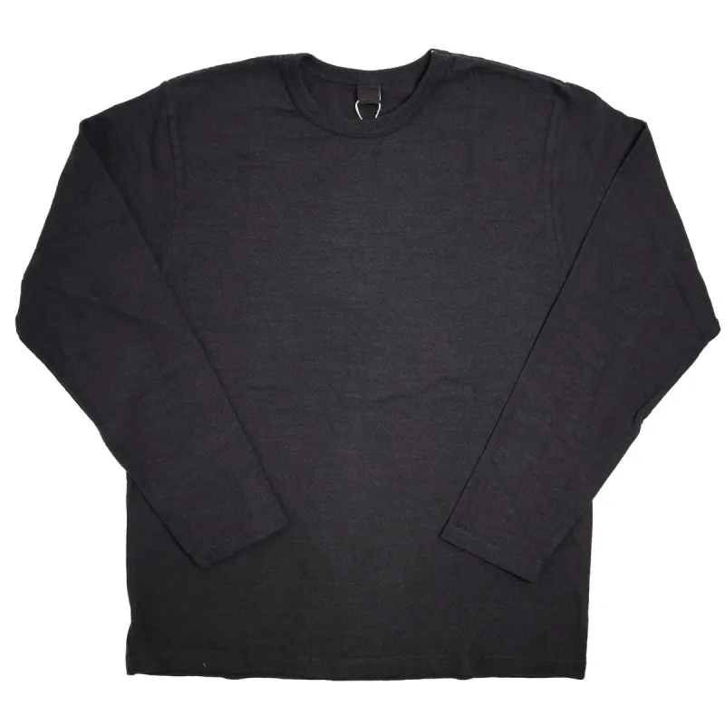 No. 8 Slub Nep Long Sleeve T-Shirt Black sold by Brooklyn Clothing Co.