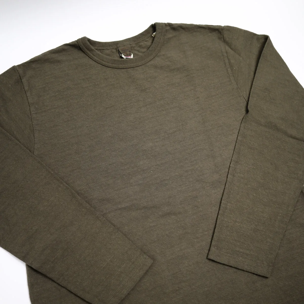 No. 8 Slub Nep Long Sleeve T-Shirt Olive sold by Brooklyn Clothing Co. product image thumbnail 3