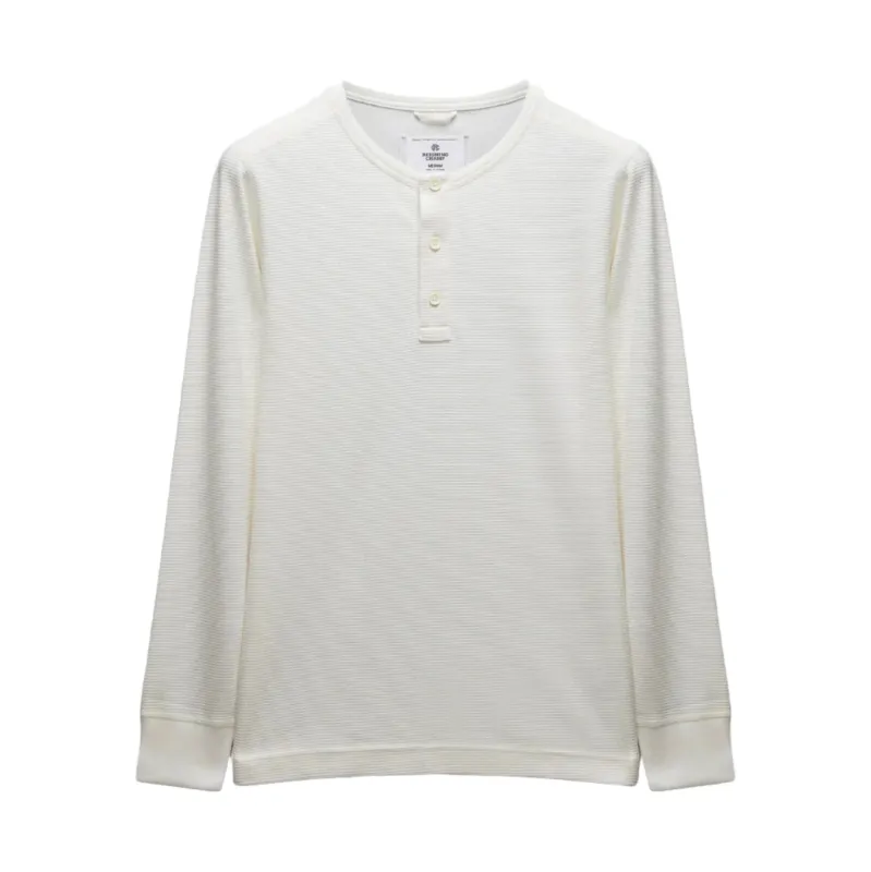 Lightweight Waffle Standard Fit Henley Championship White sold by Brooklyn Clothing Co.