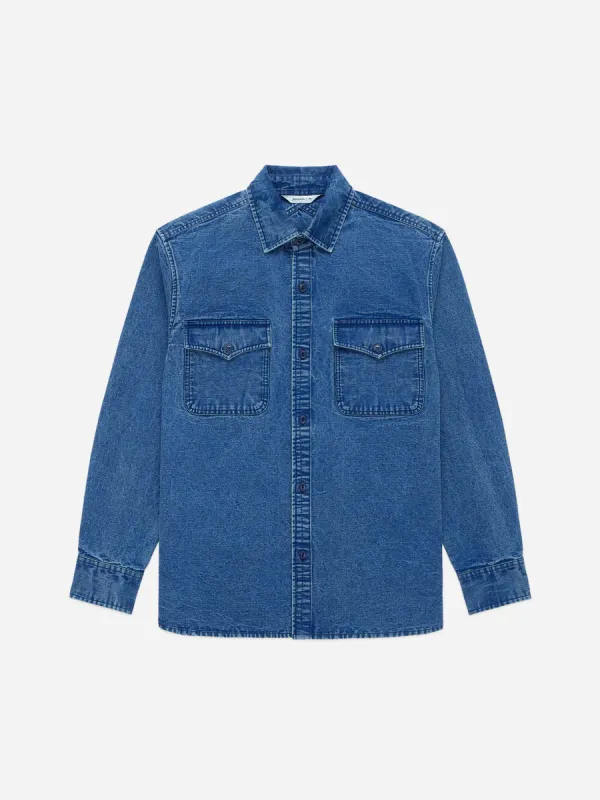 USN Overshirt Stonewashed Indigo Canvas sold by Brooklyn Clothing Co.